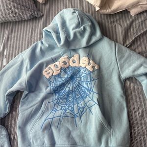 Light blue and white